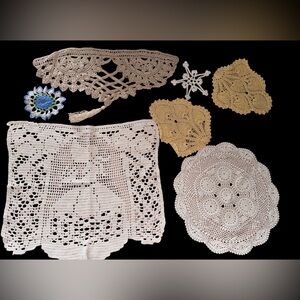 Handmade Crochet Doilies etc lot of 7 Vintage